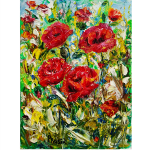 картина маки зацвели, 20*15 см