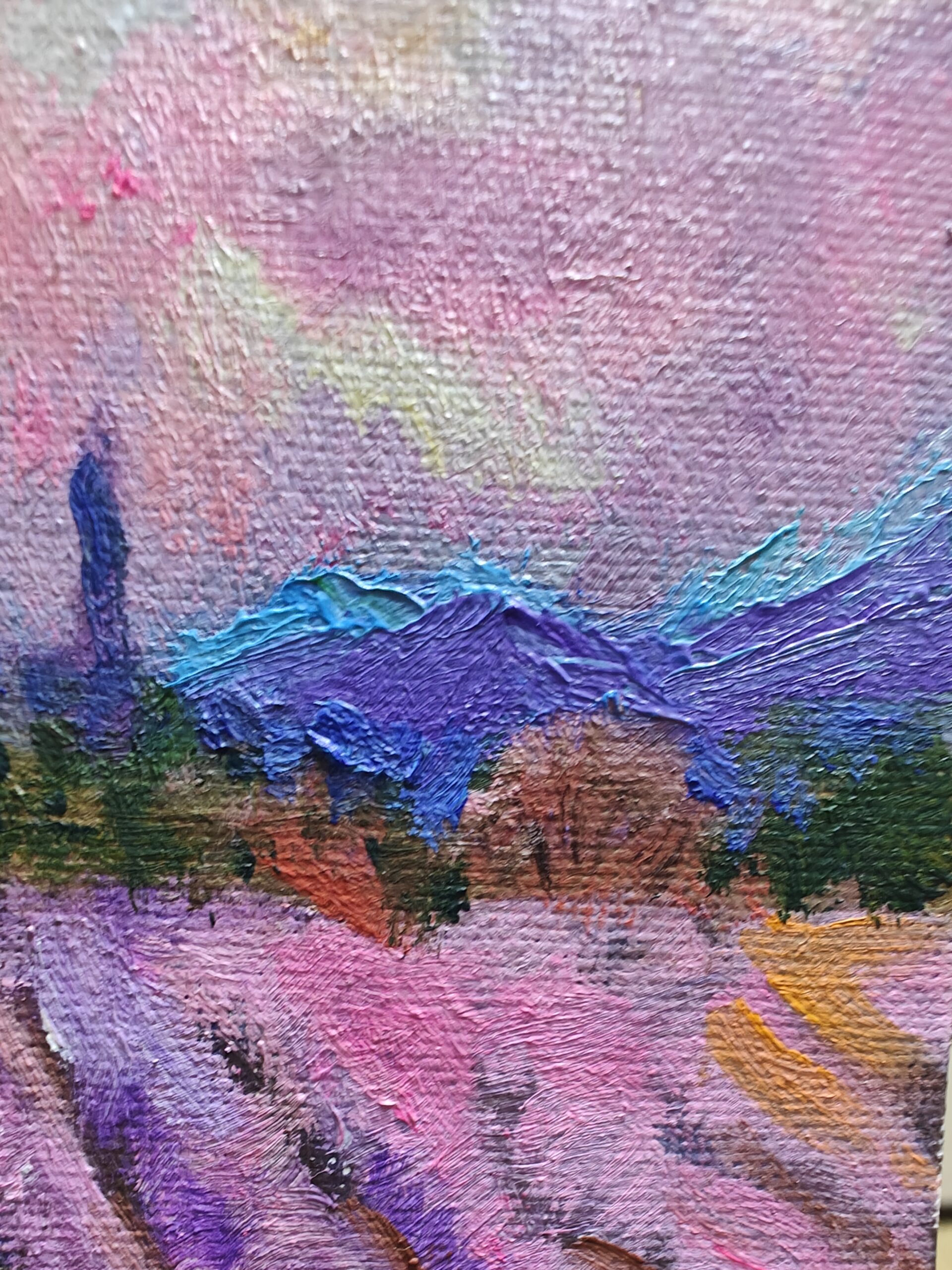 Картина маслом «Лавандовые поля у домика»18×24 — изображение 7