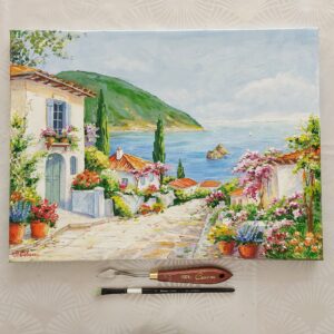 Картина с Крымом "Гурзуф, Аю-Даг" Морской пейзаж 30х40 холст масло Н.Савалей