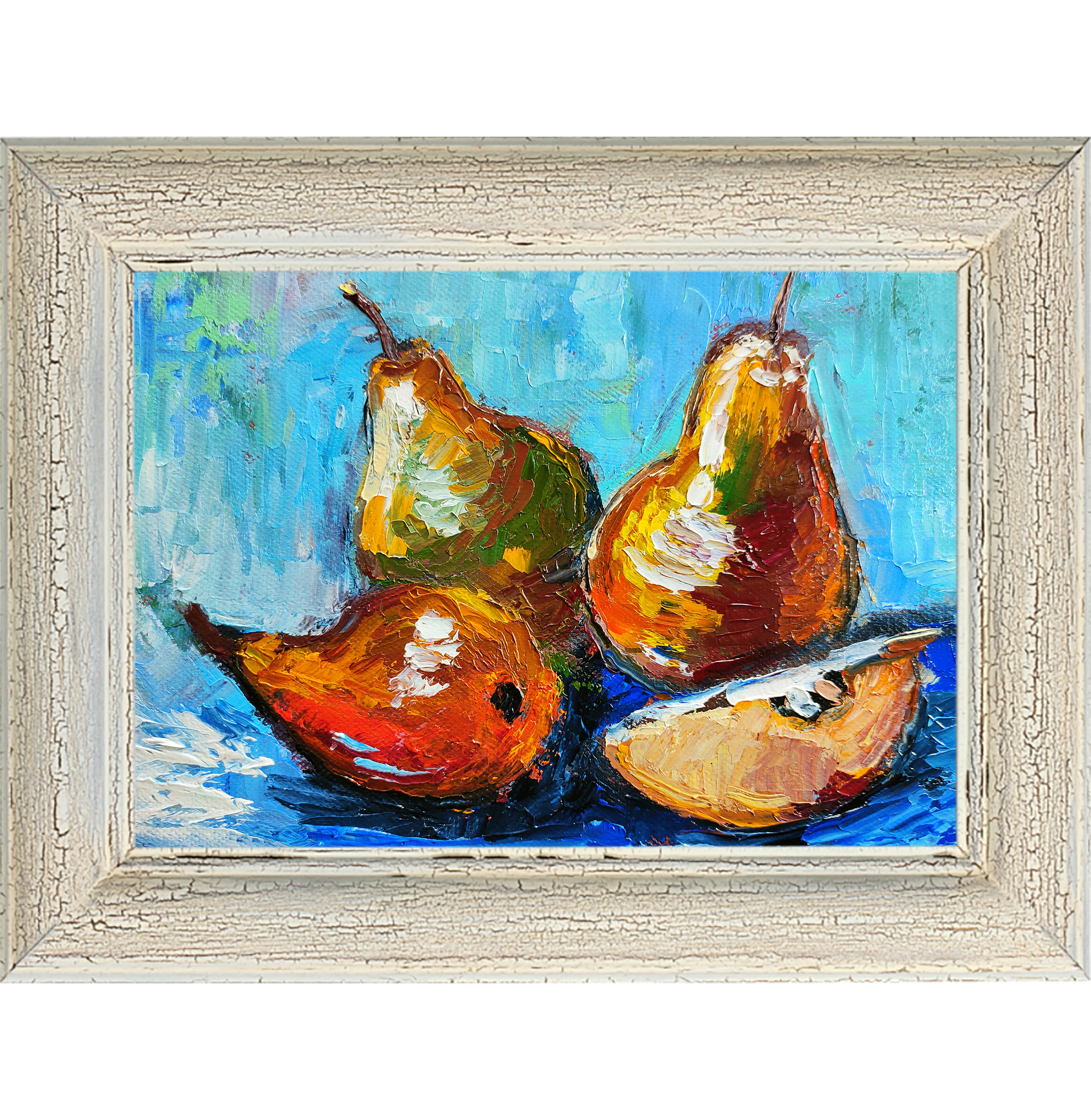 Картина маслом фруктовый натюрморт Сочные груши 18×24 — изображение 4