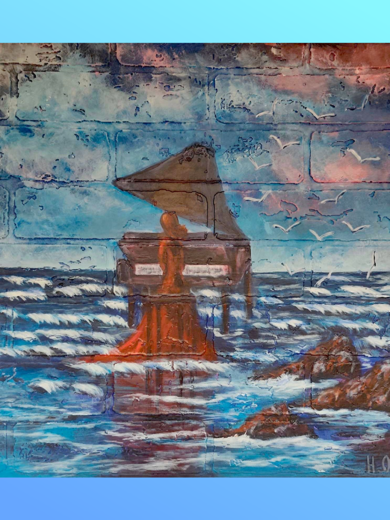 Картина Морской пейзаж (музыка моря) авторская работа акрилом