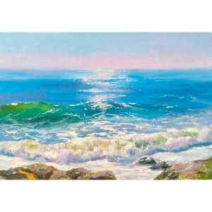 Картина маслом Солнечное море 21*30 см