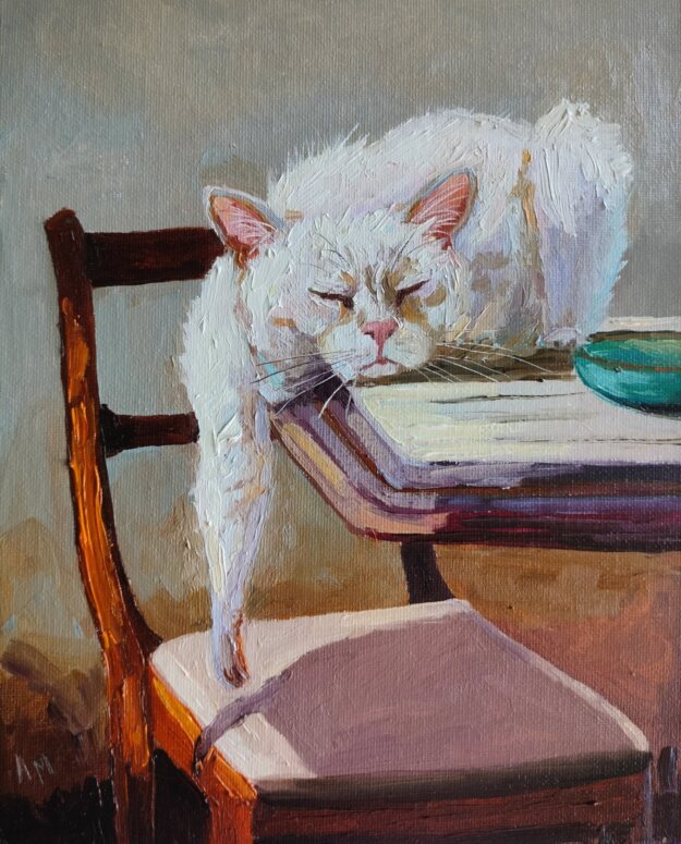 Картина маслом Котик